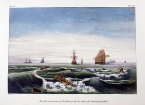 Coromandel Sahili Açıklarında Bir Sal, Hindistan, 1828.
