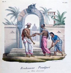 Bir tapınağın dışında, Hindistan, 1828 by Marlet et Cie