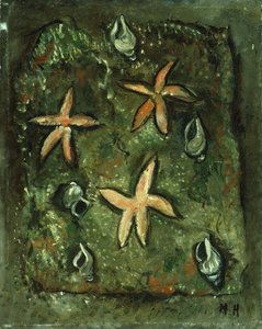 Yıldız balığı ve kabukları by Marsden Hartley