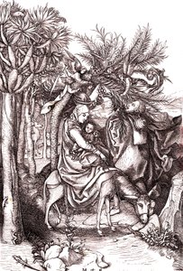 Kutsal Aile Mısır'a uçuş by Martin (after) Schongauer