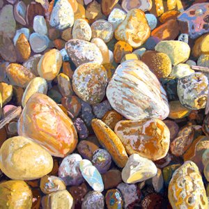 Beach Pebbles, 2007 (gemide guaj boya) by Martin Decent