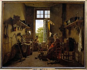 Martin Drolling (1752-1817) 1815 Sun tarafından bir Mutfak İçi Tablosu. 0,65x0,8 m