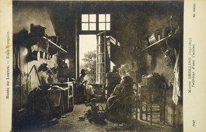Bir mutfağın içi, 20. yüzyılın başları (kartpostal)