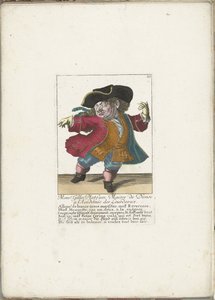Fransız dans ustası olarak cüce Gilles Platfues, yaklaşık. 1710 Monsr. Gilles Platfues, Maitre de Danse ve l