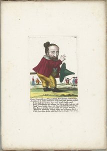 De dwerg Hans Sausakh von Wurstelfeld, yaklaşık 1710 Hans Sausakh von Wurstelfeld, ünlü dişli kapak mimarı ve yüksek Baurn-Schuhl'da profesör (nesne üzerindeki başlık) Il callotto resurcitato veya yeni döşenmiş cüce kabini (seri başlığı)