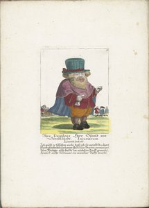 Dwerg Oswald van Stroblbardt, yaklaşık 1710 Ekselansları Herr Oswald von Stroblbardt Injuriarum Licentiatus (nesne üzerindeki başlık) Il Callotto resurcitato veya Yeni Mobilyalı Küçük Dolap (seri başlığı)