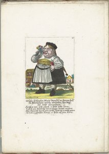 Dwerg Ursula Schleglin, yaklaşık 1710 Ursula Schleglin, Maijr Mensch im Herren hoff zu Bluntzingen, şimdi feragat yılını doldurmuş (nesnedeki başlık) Il Callotto resurcitato veya Yeni Mobilyalı Küçük Dolap (seri başlığı) by Martin Engelbrecht (attributed to)