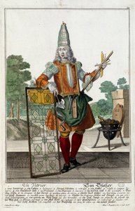Bir camcı. Martin Engelbrecht tarafından gravür by Martin Engelbrecht