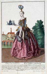 Metier: Japon balığının kadını. Martin Engelbrecht (1684-1756), “Manouvries habilles