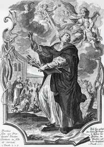 Vincent Ferrer (1350-1419), İspanyol Dominik, Martin Engelbrecht (1684-1756) tarafından gravür by Martin Engelbrecht