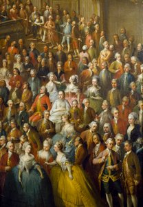 Avusturyalı Mary Therese (1717-1780), geleceğin İmparatoru II. Joseph (1741-1790) ve eşi Isabella of Parma (Bourbon-Parma, Bourbon Parma) onuruna 10/10/1760 tarihinde verilen ziyafet. genç Wolfgang Amadeus Mozart