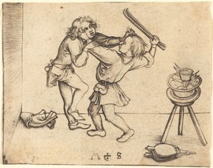 Dövüşen Çıraklar by Martin Schongauer