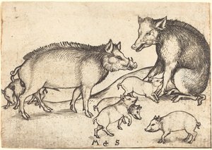 domuz ailesi by Martin Schongauer