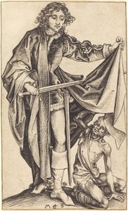 Aziz Martin Pelerinini Bölüyor by Martin Schongauer