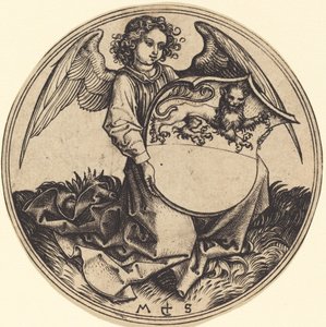 Angel tarafından düzenlenen Aslan ile Kalkan by Martin Schongauer