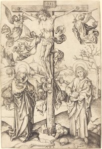 Dört Melekle Çarmıha Gerilme by Martin Schongauer