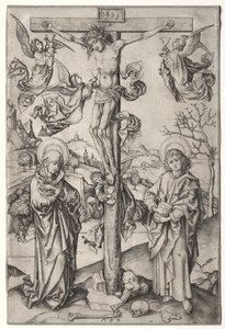 Dört Melekle Çarmıha Gerilme by Martin Schongauer