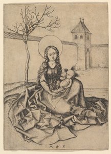 Avludaki Madonna ve Çocuk, ca. 1435-1491. by Martin Schongauer