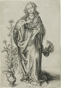 Müjdenin Bakiresi by Martin Schongauer