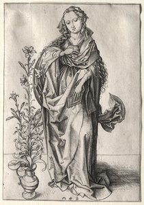 Müjdenin Bakiresi by Martin Schongauer