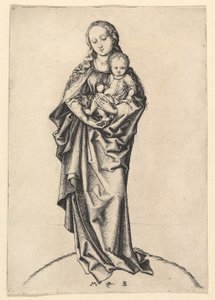 Elmalı Bakire ve Çocuk, yak. 1475. by Martin Schongauer