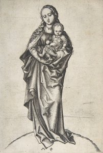 Elmalı Bakire ve Çocuk, yak. 1475., yaklaşık 1475. by Martin Schongauer