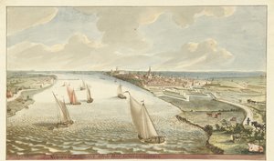 Waal üzerinde Nijmegen yakınlarındaki surların görünümü Sir General Coehoorn tarafından Güçlendirilmiş Nymegen (nesne üzerindeki başlık) by Martinus Berkenboom