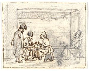 Tahta oynayan Doğulular by Martinus Rørbye