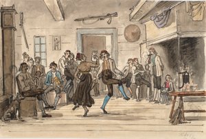 Norveçli bir çiftlik evinde dans edin by Martinus Rørbye