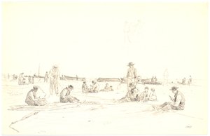 Sahilde balıkçılar ince ağlar, Skagen by Martinus Rørbye