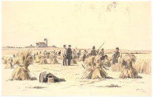 Tarlada hasat işçileri by Martinus Rørbye