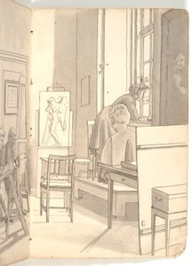 Genç sanatçıların çizimleriyle akademiden iç mekan by Martinus Rørbye