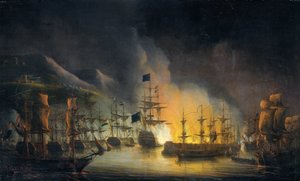 Cezayir Bombardımanı (26-27 Ağustos 1816) by Martinus Schouman (signed by artist)
