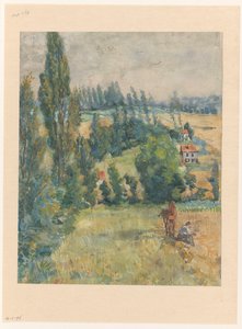 Bir at ile dinlenme çiftçi ile manzara by Martinus van Andringa
