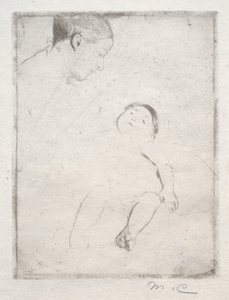 Annesinin Kucağında Yatan Bill, c. 1889. by Mary Cassatt