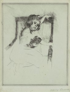 Koltukta Diz çökmek by Mary Cassatt