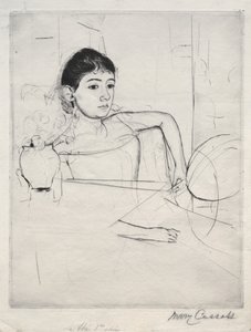 Bir Esmer Olarak Mimi, 1889. by Mary Cassatt