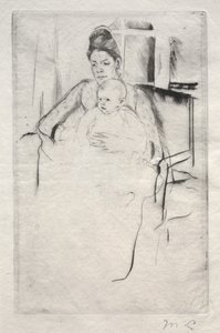 Bayan Gardner Cassatt ve Pencerenin Yanında Oturan Bebeği, c. 1887. by Mary Cassatt