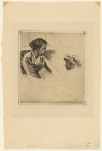 Susan ve Çocuk Yüzleri Karşı karşıya by Mary Cassatt