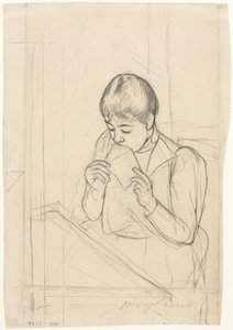 Mektup recto, Mektup tersi, 1891. by Mary Cassatt
