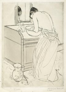 kadın banyo by Mary Cassatt
