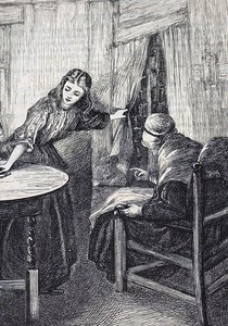 10 yıllık bir aradan sonra oğlunun gelişini bekleyen bir kız ve anne by Mary Ellen Edwards