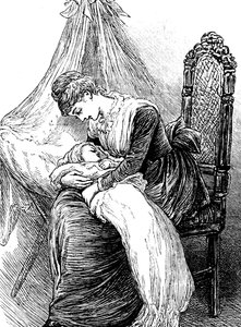 Çocuğunu kucaklayan genç bir anne by Mary Ellen Edwards