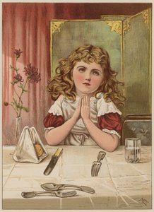 Yemekten önce zarafet diyen kız (chromolitho) by Mary Ellen Edwards