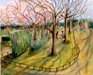 Japon turistler, Regents Park, 2004 (gemide petrol) by Mary Kuper