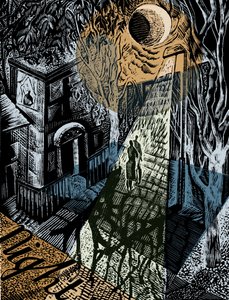 Gece, 2016 (vinil gravür) by Mary Kuper