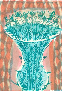 Vazo ve Yüzler, 2007 (vinil gravür) by Mary Kuper