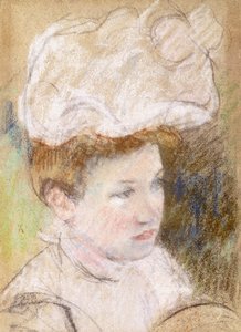 Pembe Kabarık Şapkalı Leontine, 1898 by Mary Cassatt