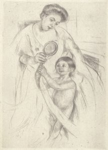 Bir El Aynasına Bakmak #3 (mürekkep) by Mary Stevenson Cassatt