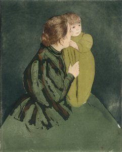 Köylü Anne ve Çocuk, c.1894 (drypoint ve aquatint) by Mary Stevenson Cassatt